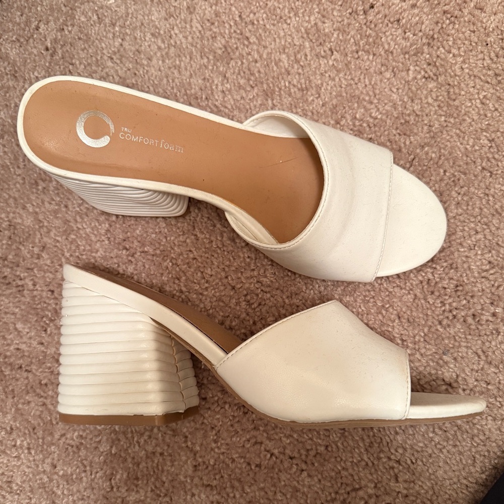 Women's White Heeled Sandals
